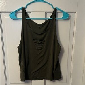 Olive Green Scoop Neck Tank Top- Tavi